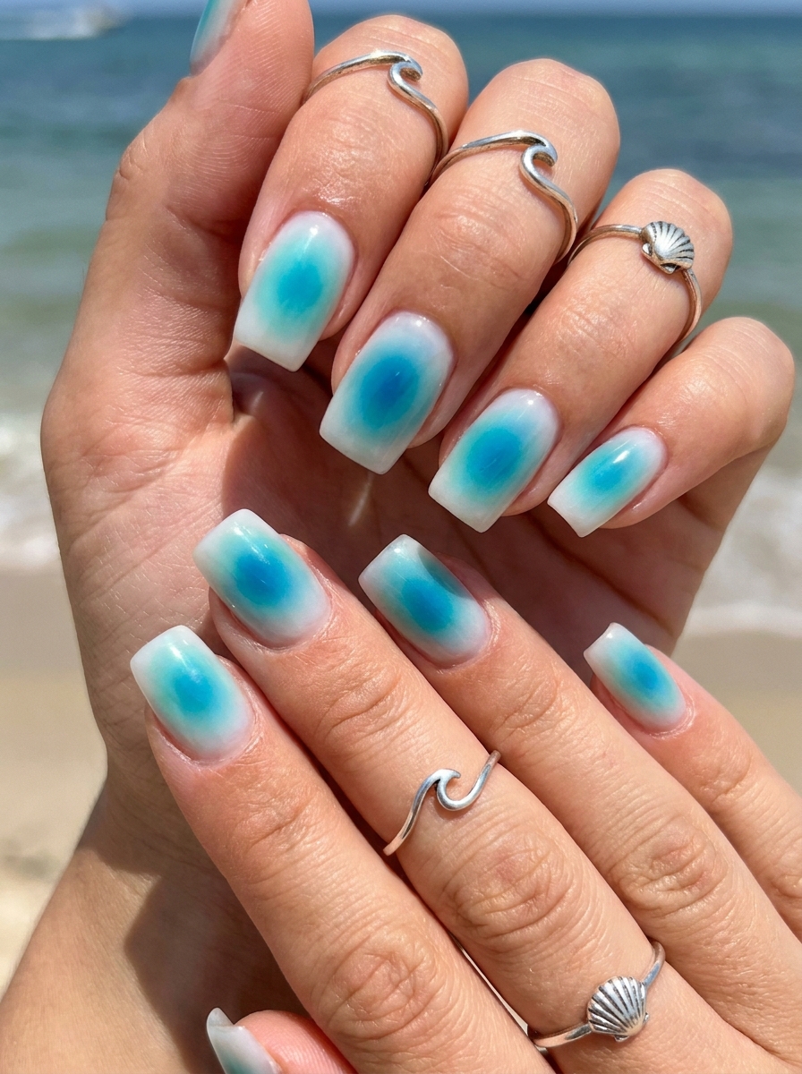 Ocean Aura Nails